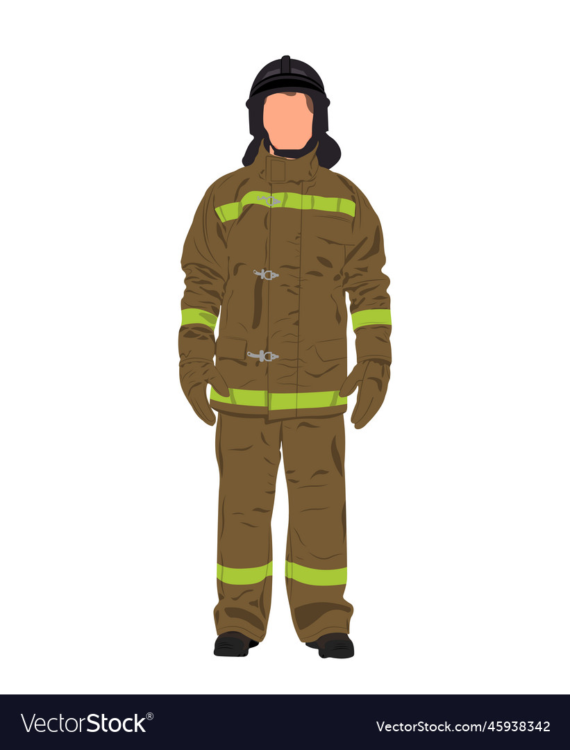 Firefighter fireman character in uniform