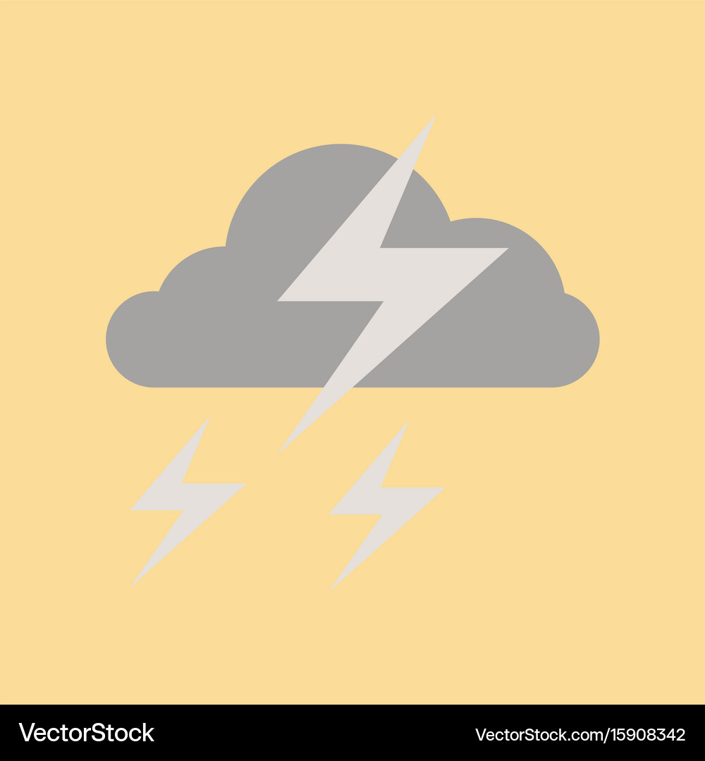 Flat icon on stylish background lightning cloud Vector Image