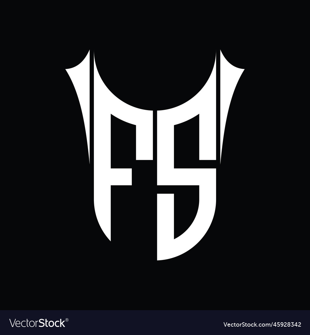 Fs logo monogram shield sharp half round shape