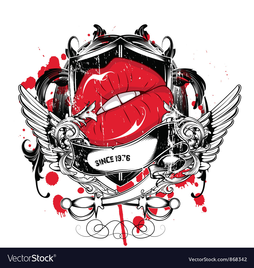 Vintage Vector T-shirt Design With Floral Royalty-Free Stock Image