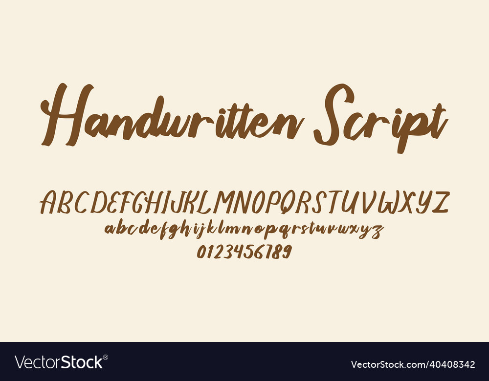 Handwritten script font alphabet isolated vector image Handwritten script font alphabet isolated
