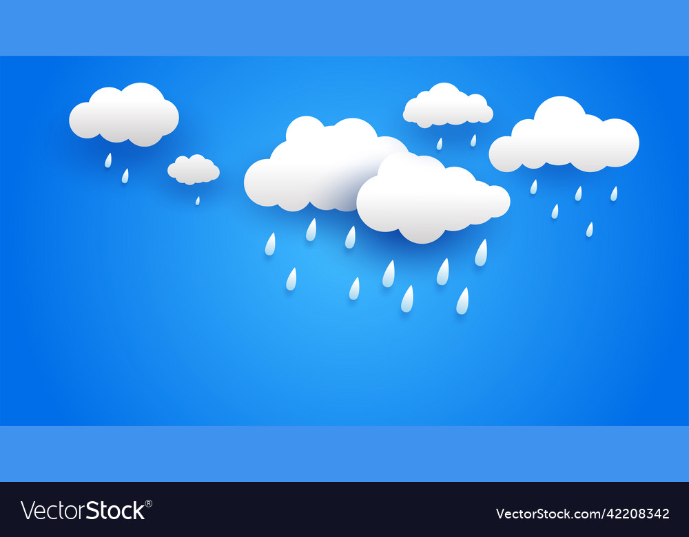 Starker Regen in dunklen Wolken vector image Starker Regen in dunklen Wolken