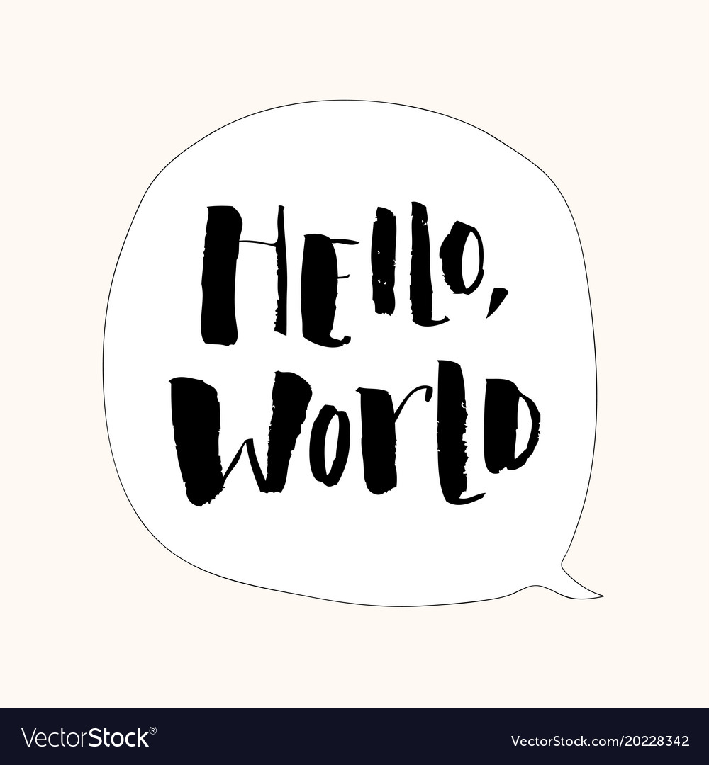 Hello World Text - Modern Script