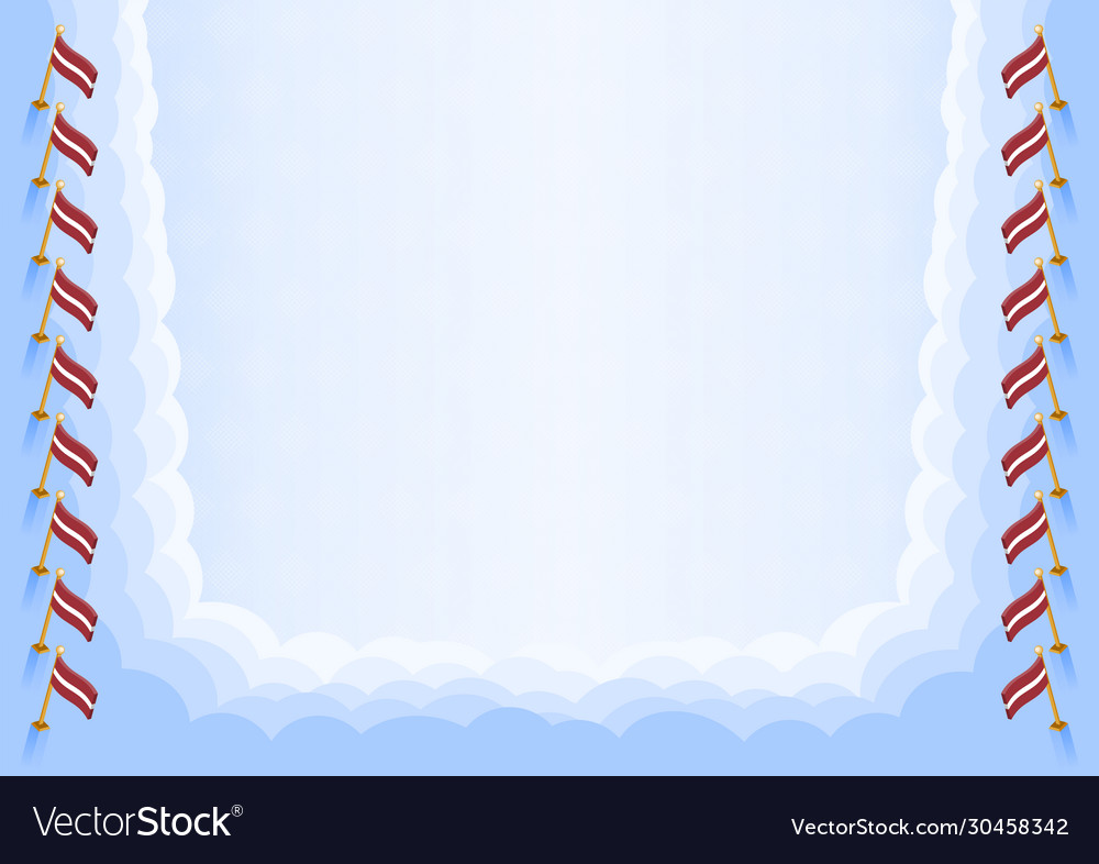 Horizontal frame and border with latvia flag