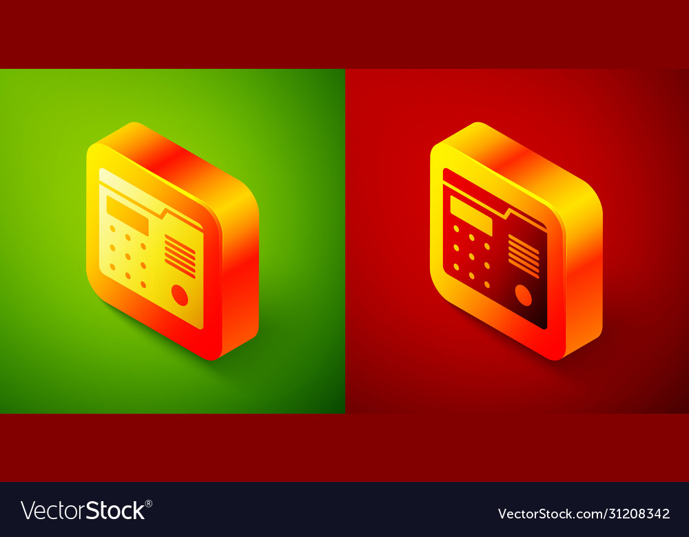 Isometric house intercom system icon isolated Vector Image Isometric house intercom system icon isolated