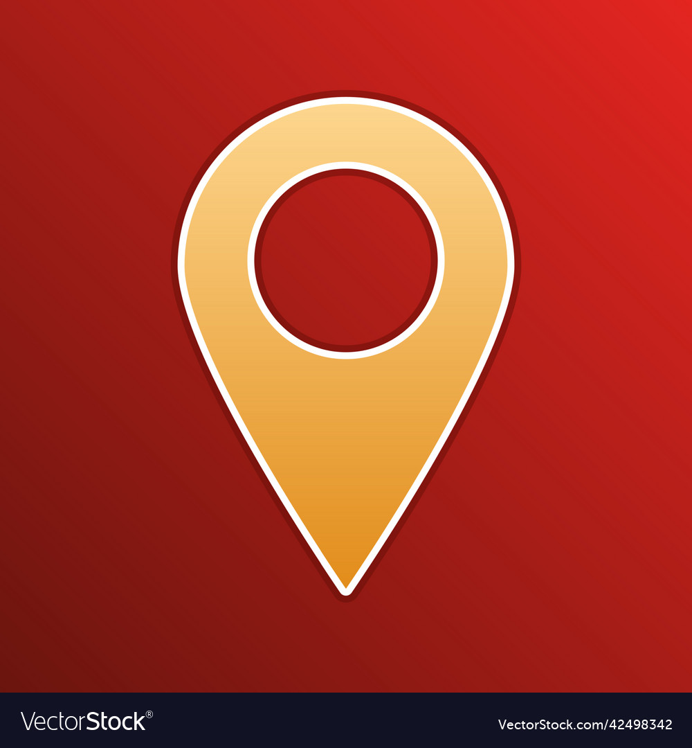 Mark pointer sign golden gradient icon