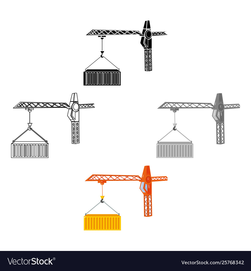 Moving container with a tower crane