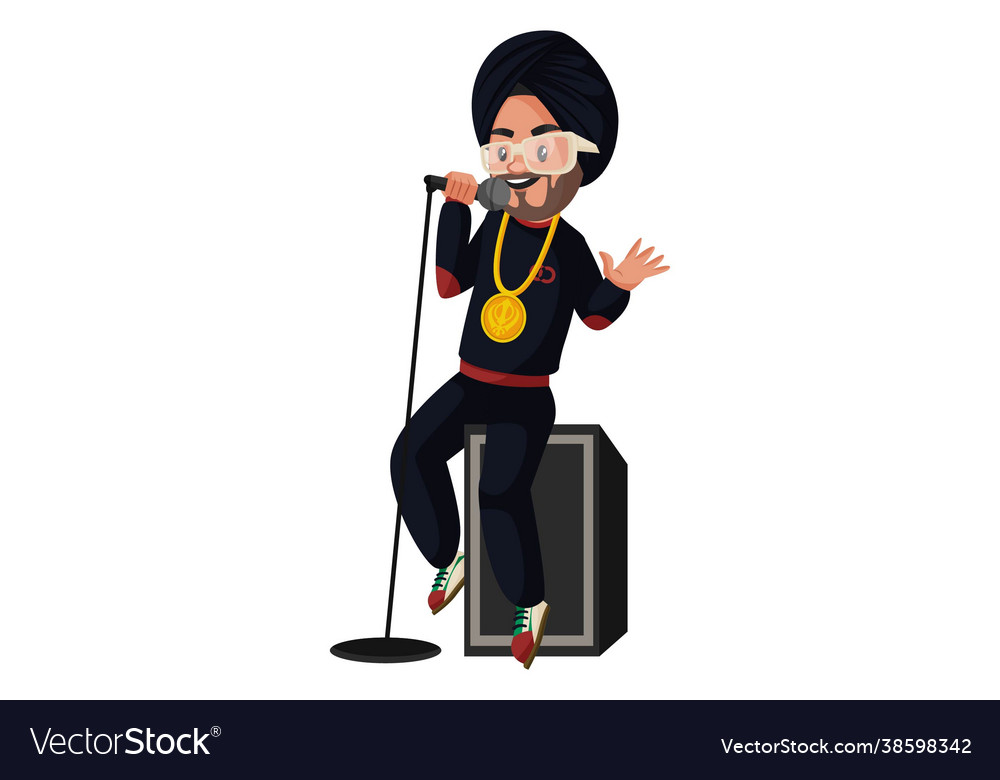 Punjabi singer cartoon character Royalty Free Vector Image Punjabi singer cartoon character Royalty Free Vector Image