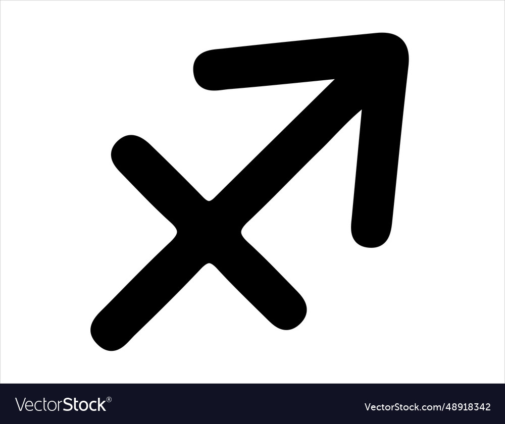 Sagittarius sign silhouette art Royalty Free Vector Image