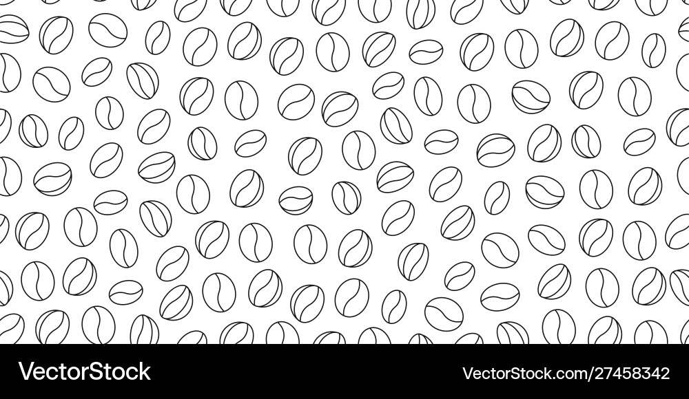 Seamless pattern with coffee beans linear Vector Image