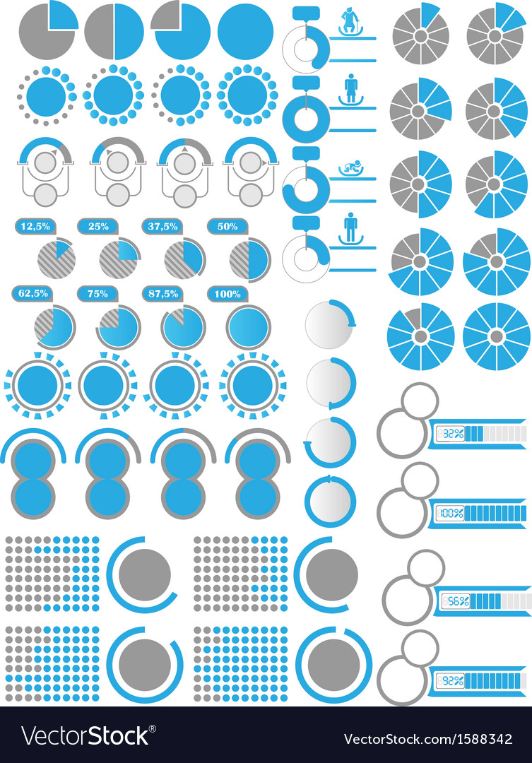 Set of graphs and charts Royalty Free Vector Image