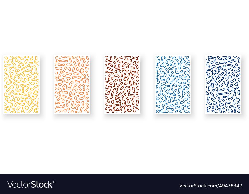 Set of paper cards with textured turing pattern vector image Set of paper cards with textured turing pattern