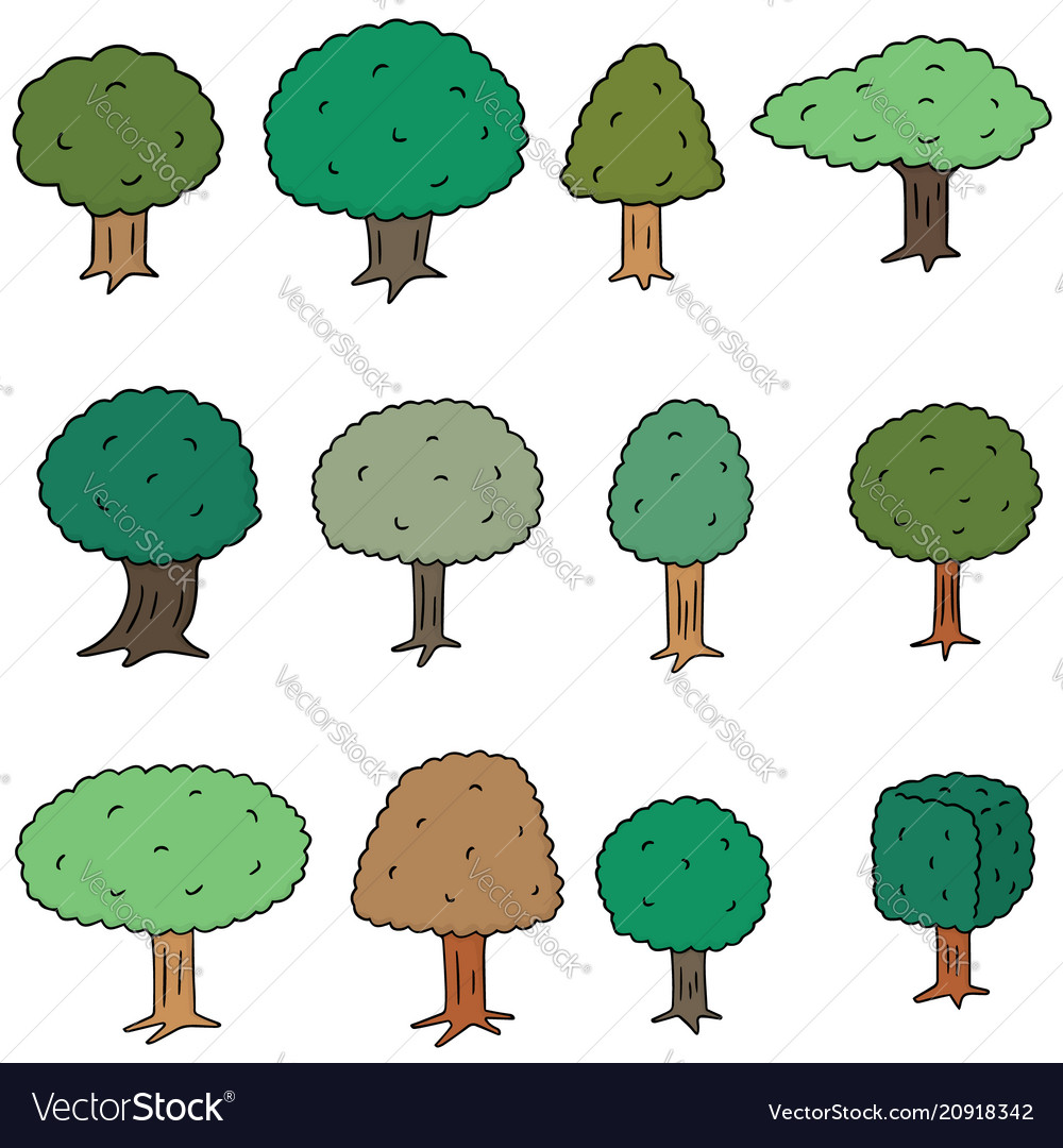Set of trees Vector Image Set of trees