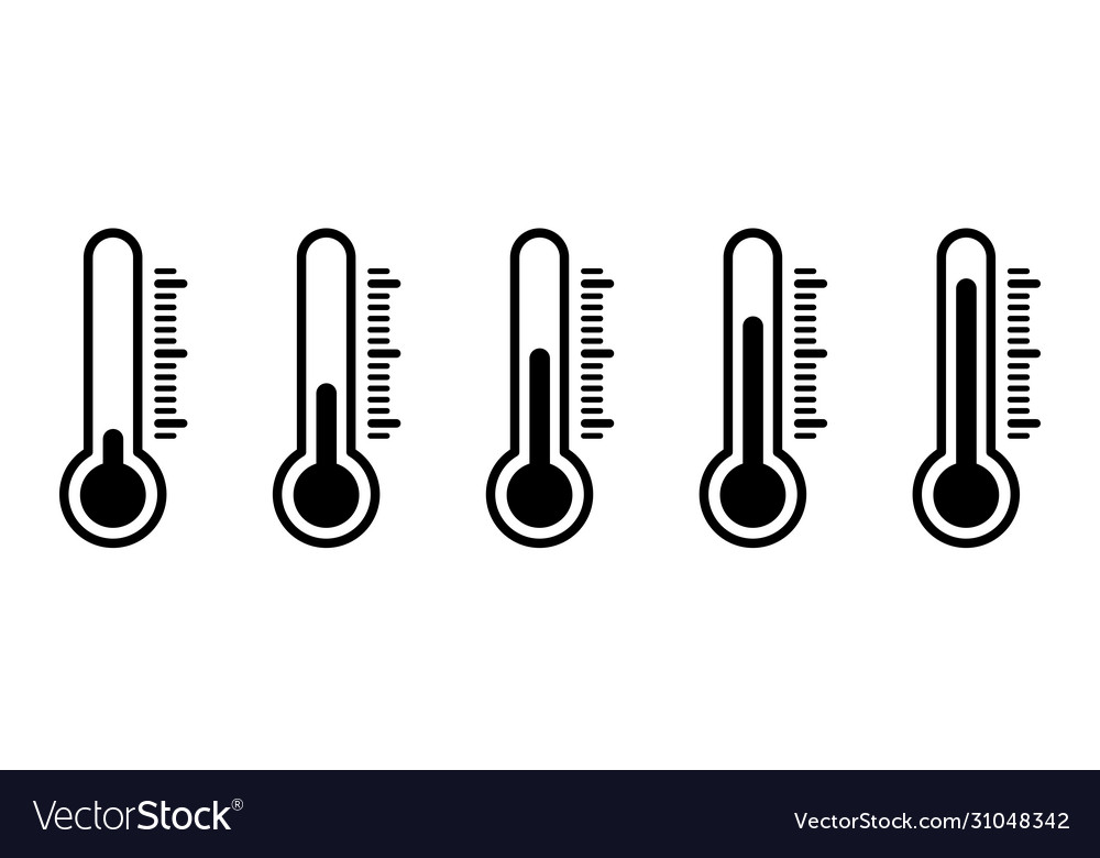 Thermometer temperature icons isolated
