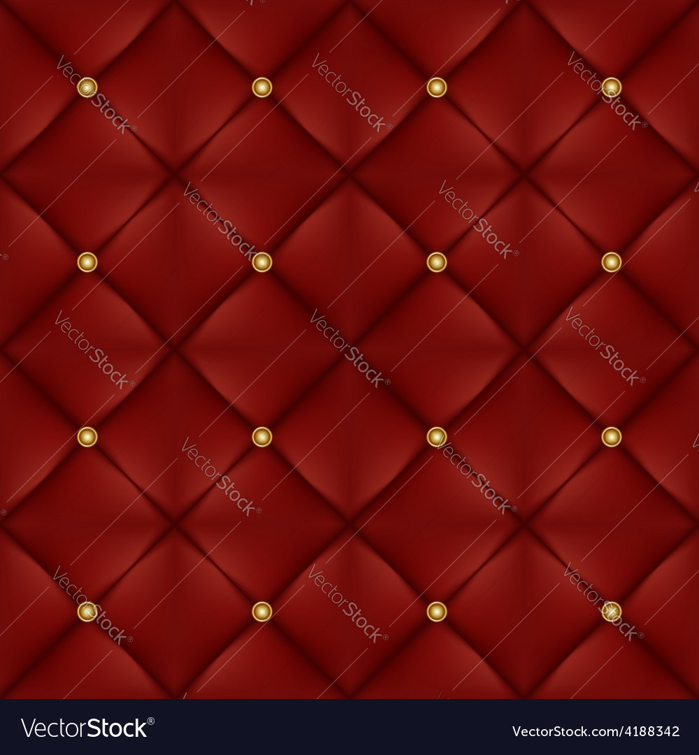 Upholstery seamless pattern with gold buttons