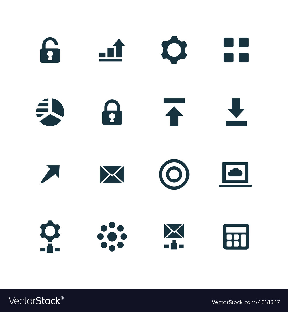 Big data database icons set