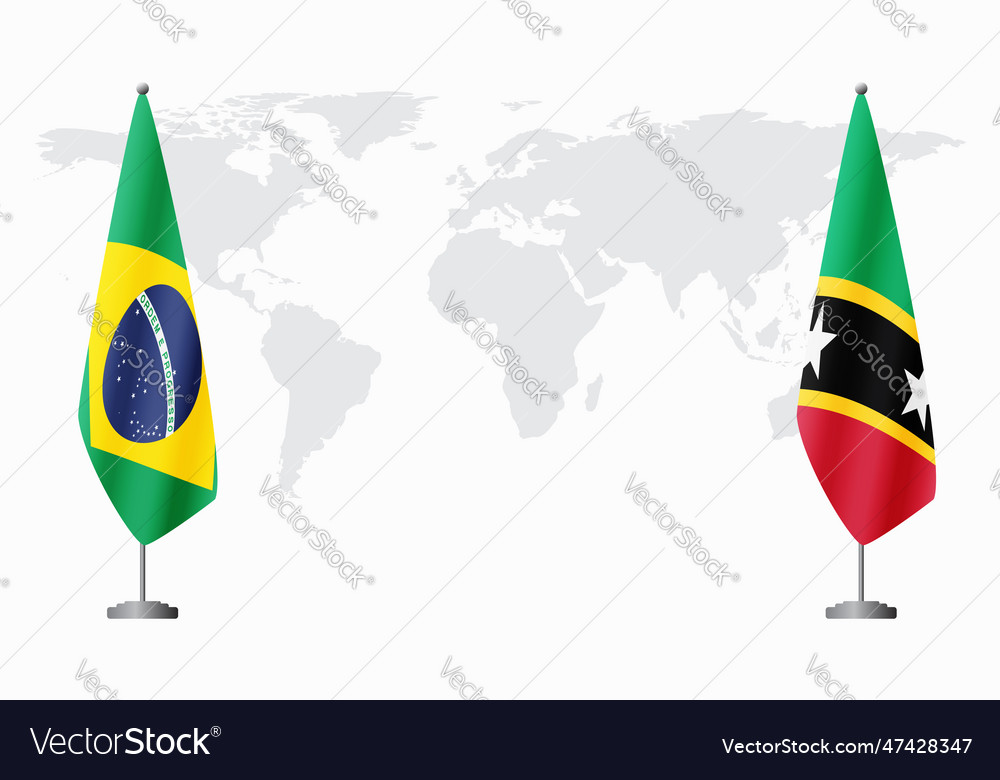 Brazil and saint kitts nevis flags