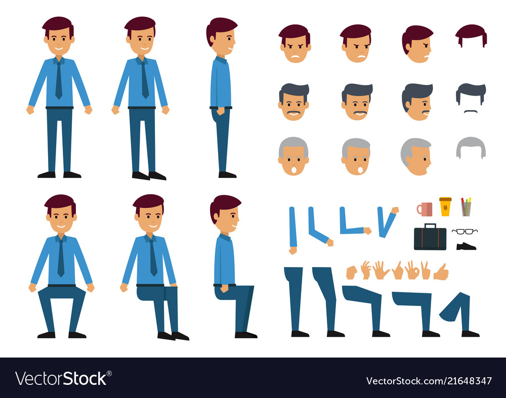 Cartoon of businessman with many head