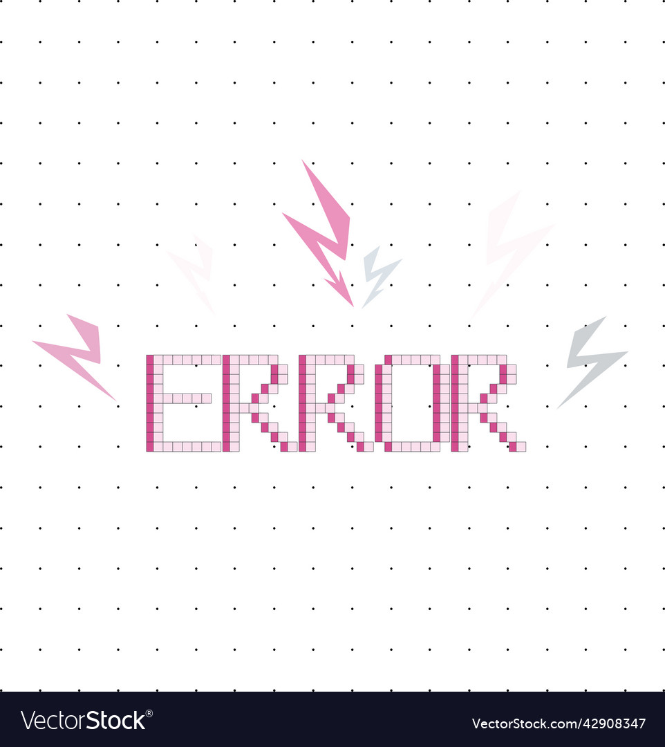 Cute error message with arrows in 8-bit style
