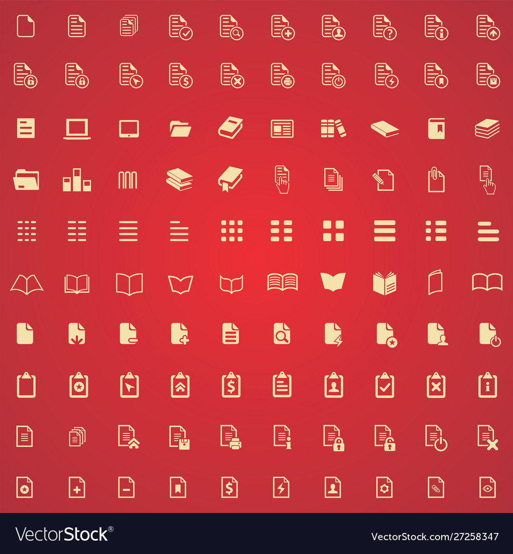 Document 100 icons universal set for web and ui