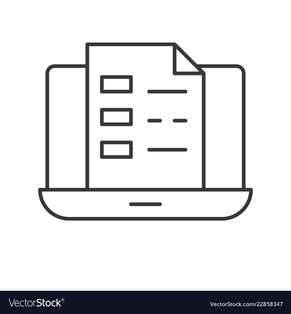 Document or file on laptop screen e-learning