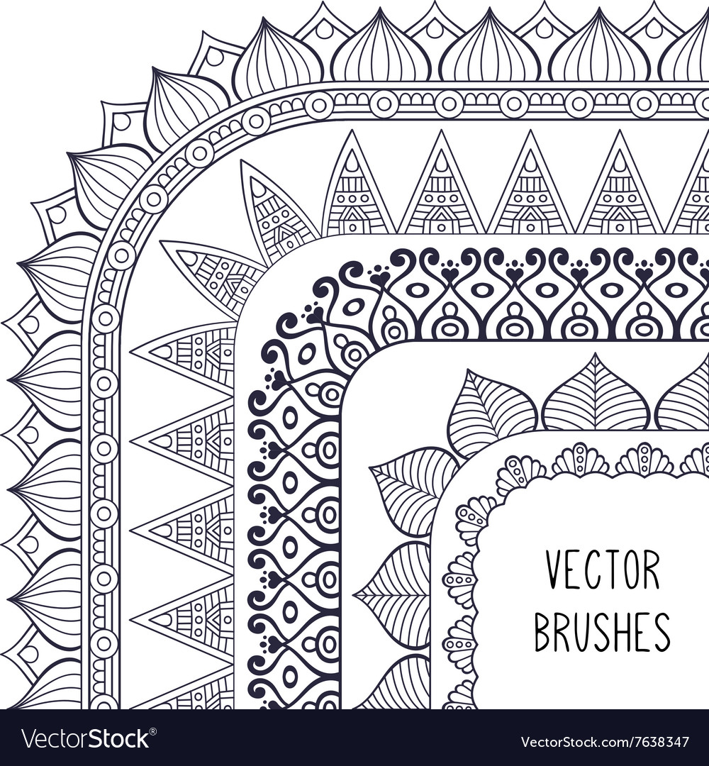 Ethnic brush collection Royalty Free Vector Image