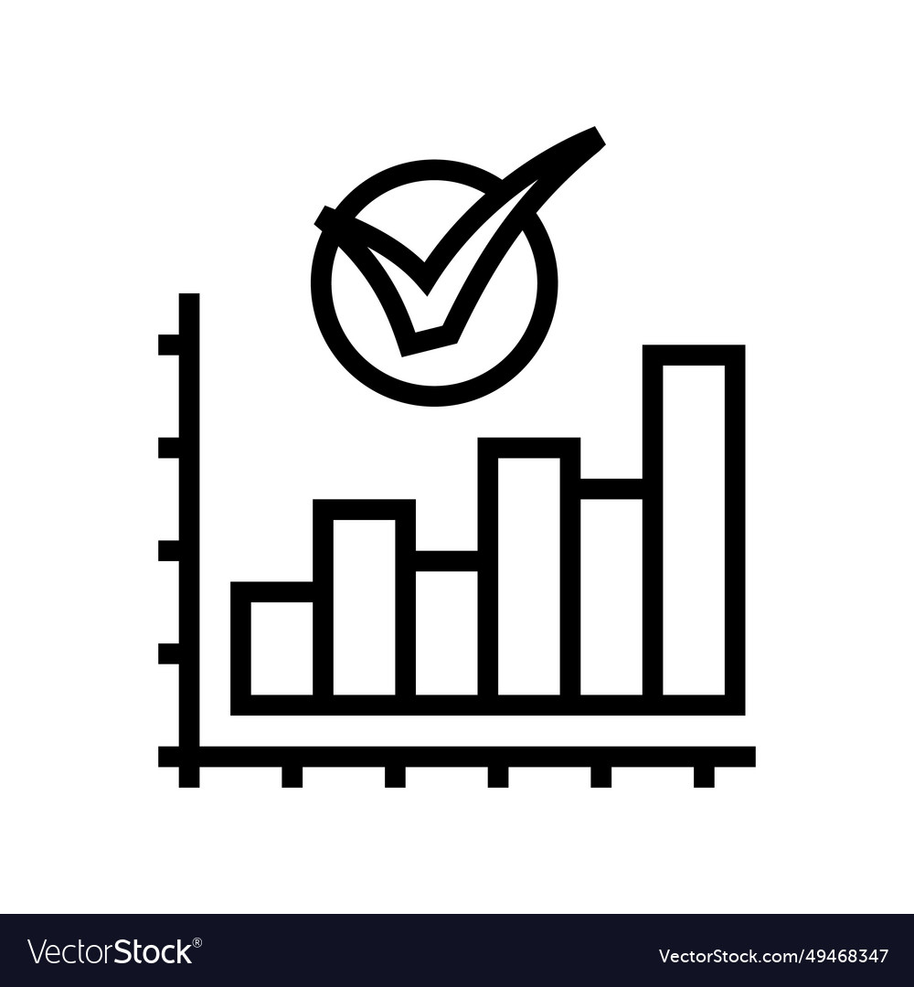 Graph check mark line icon