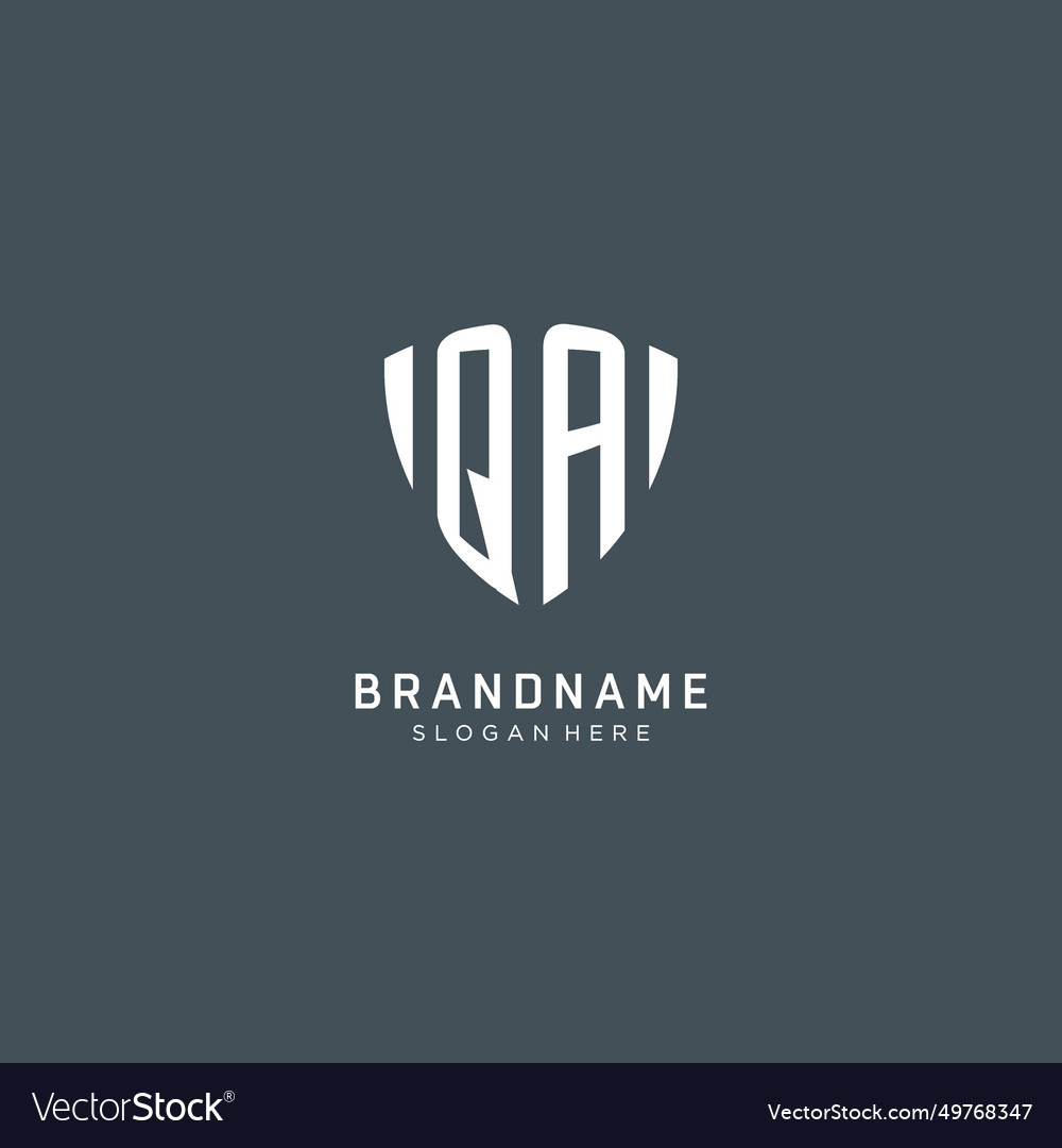 Initialen qa Logo Schildschutz Form kreativ
