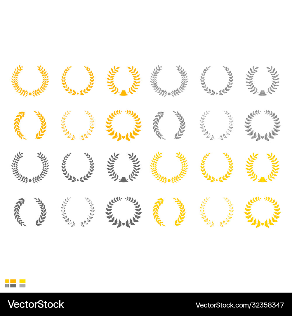 Laurel wreath set Royalty Free Vector Image - VectorStock