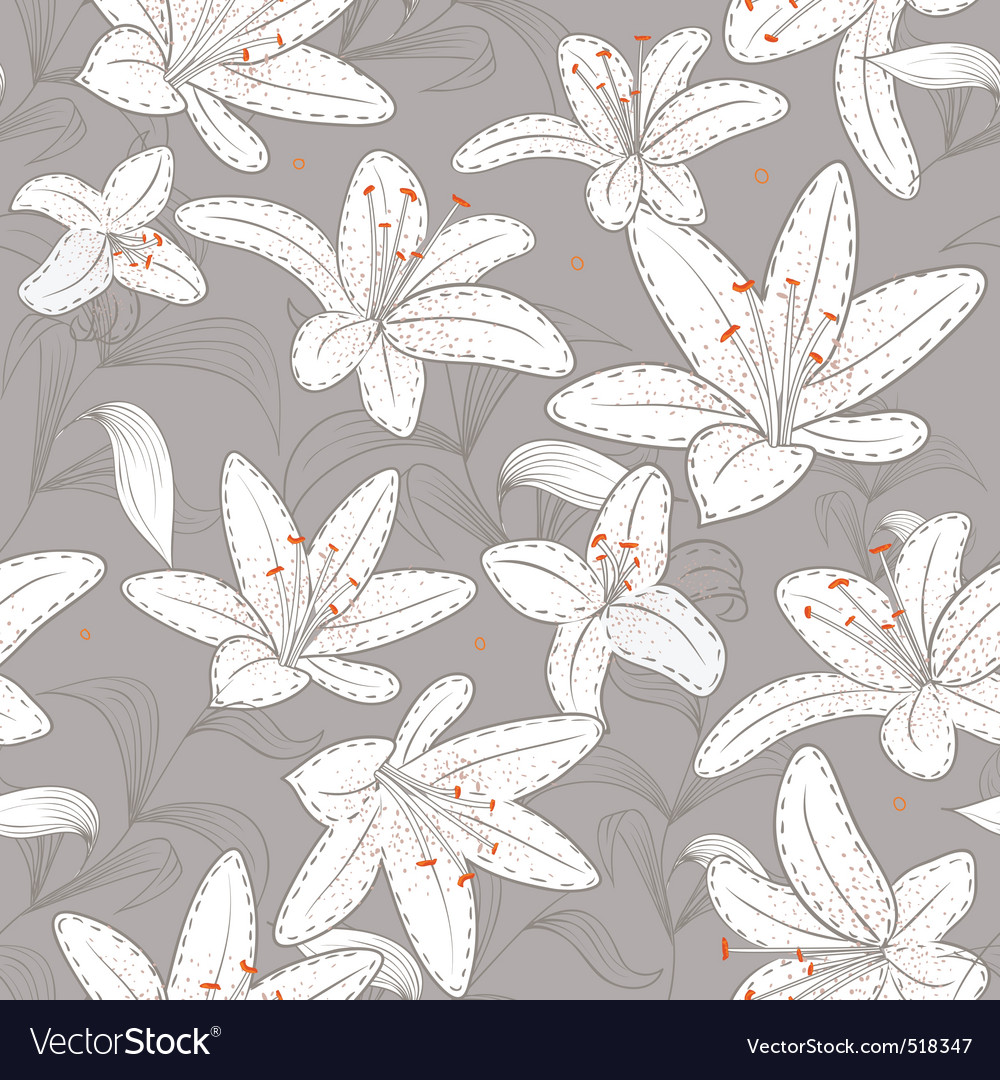 Lily pattern Royalty Free Vector Image - VectorStock