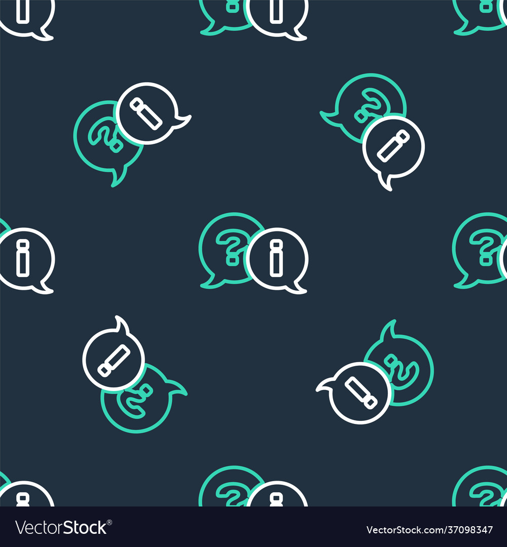 Line speech bubbles with question and exclamation vector image Line speech bubbles with question and exclamation