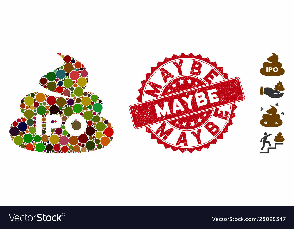 Mosaic ipo shit icon with grunge maybe stamp vector image Mosaic ipo shit icon with grunge maybe stamp