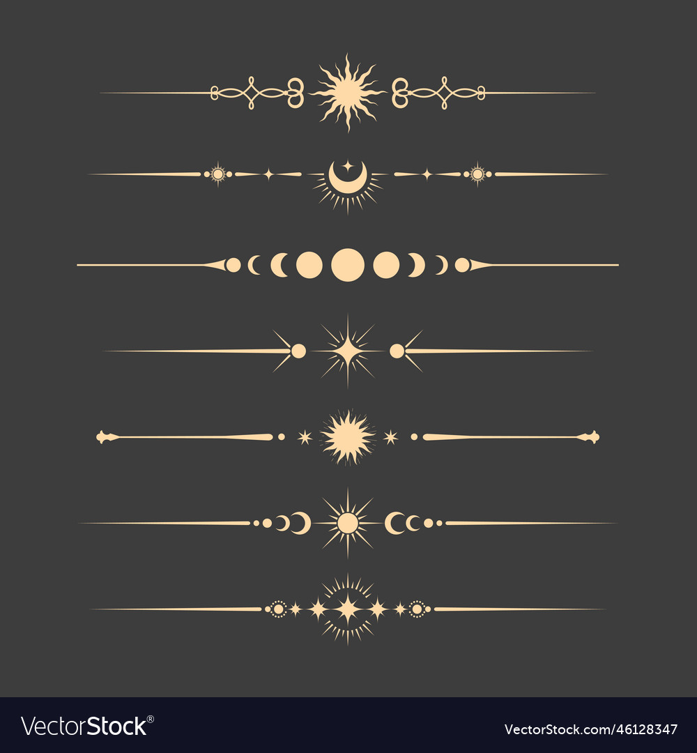 Mystical vintage book vignettes dividers