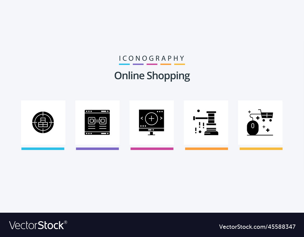 Online-Shopping Glyph 5 Icon-Pack inklusive