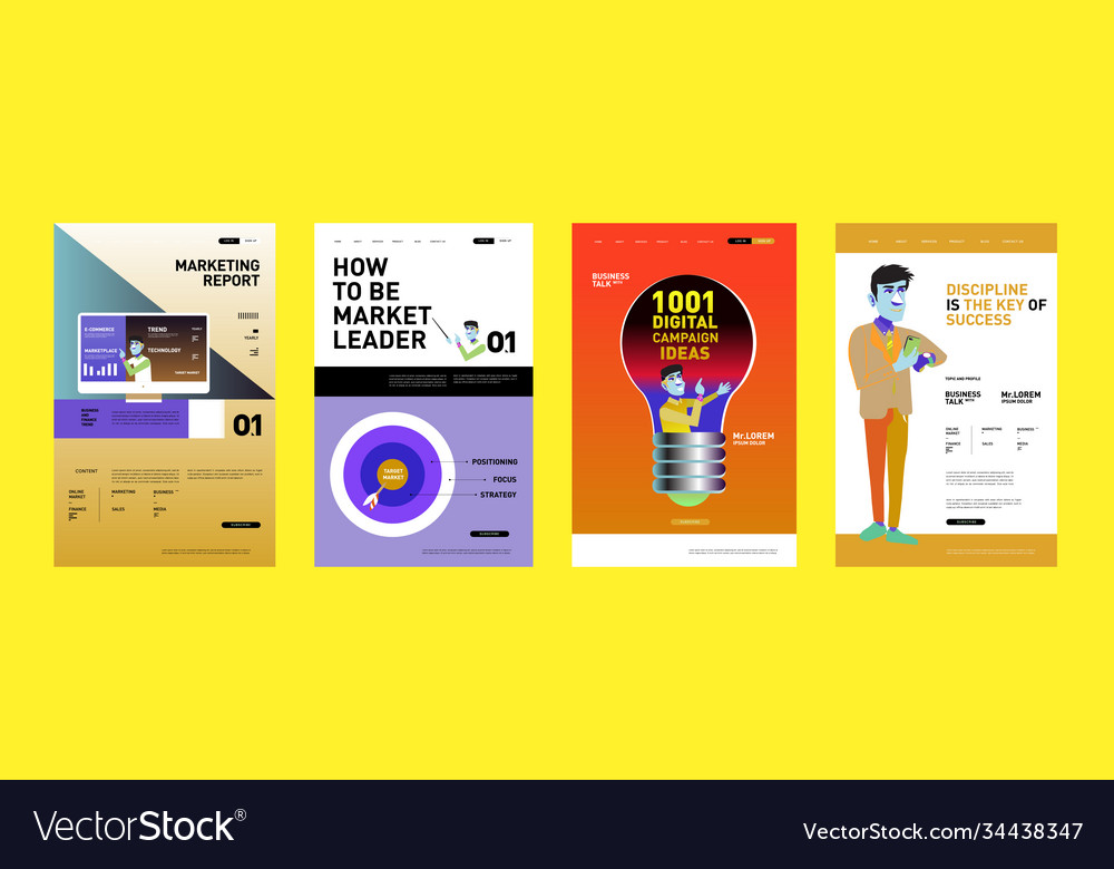 Presentation and website interface layout design Vector Image Presentation and website interface layout design