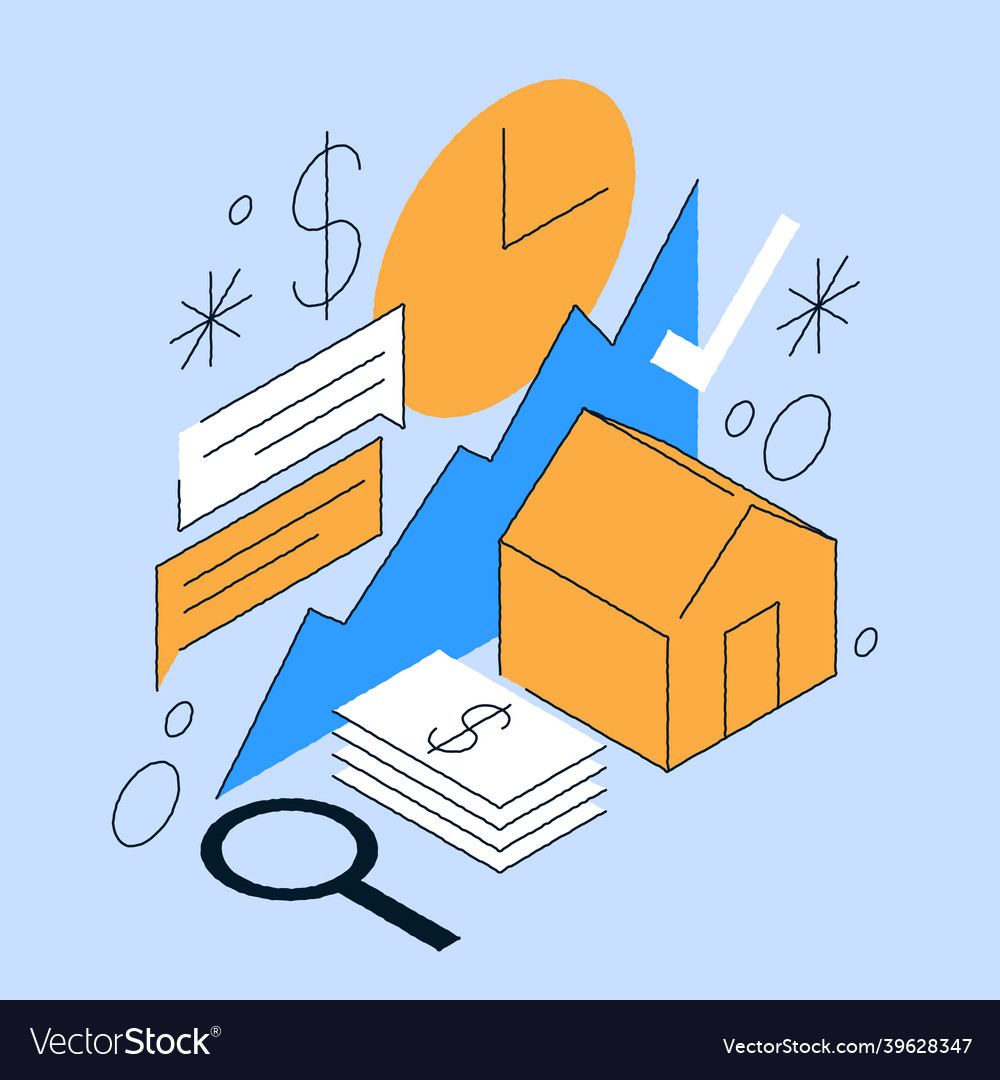 real-estate-price-increase-isometric-royalty-free-vector