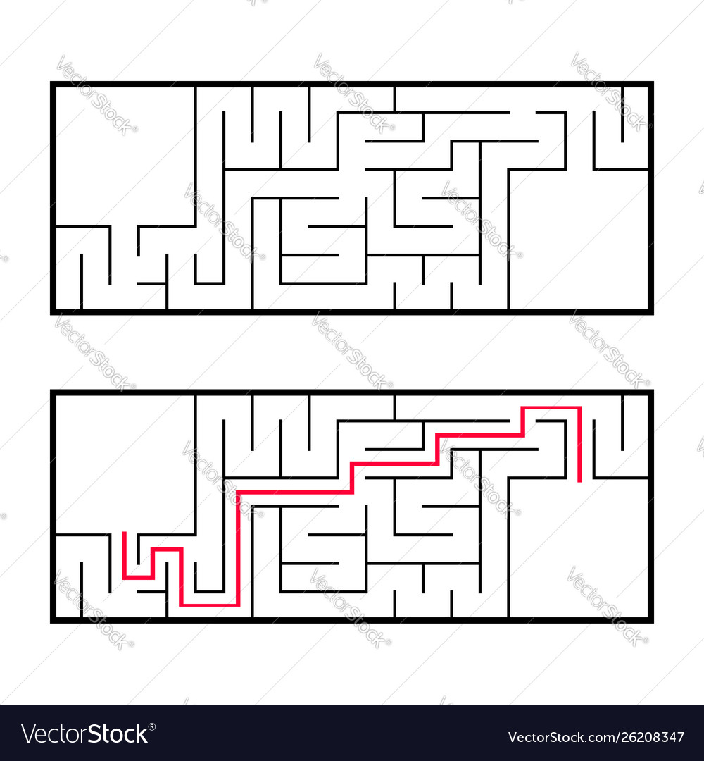 Rectangular labyrinth maze an interesting vector image Rectangular labyrinth maze an interesting