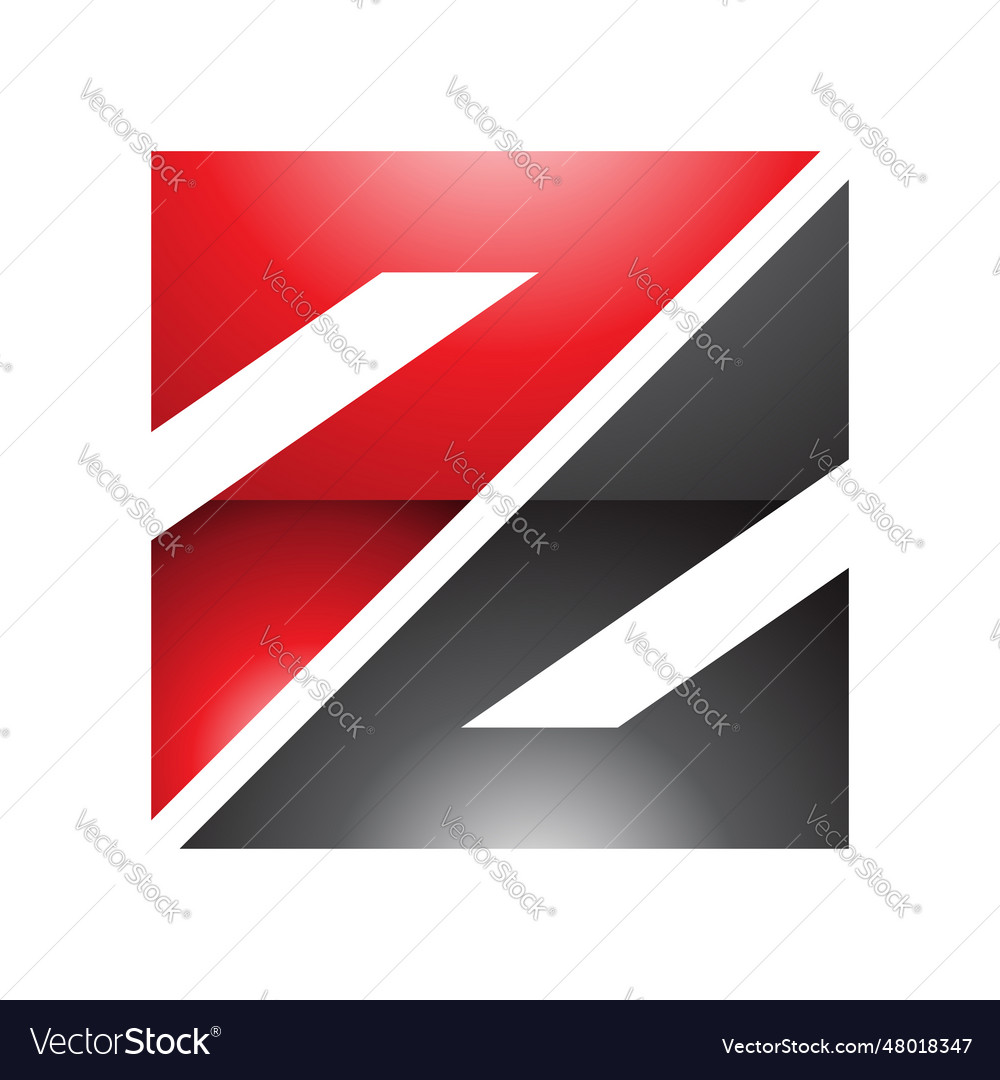Red and black glossy triangular square shaped