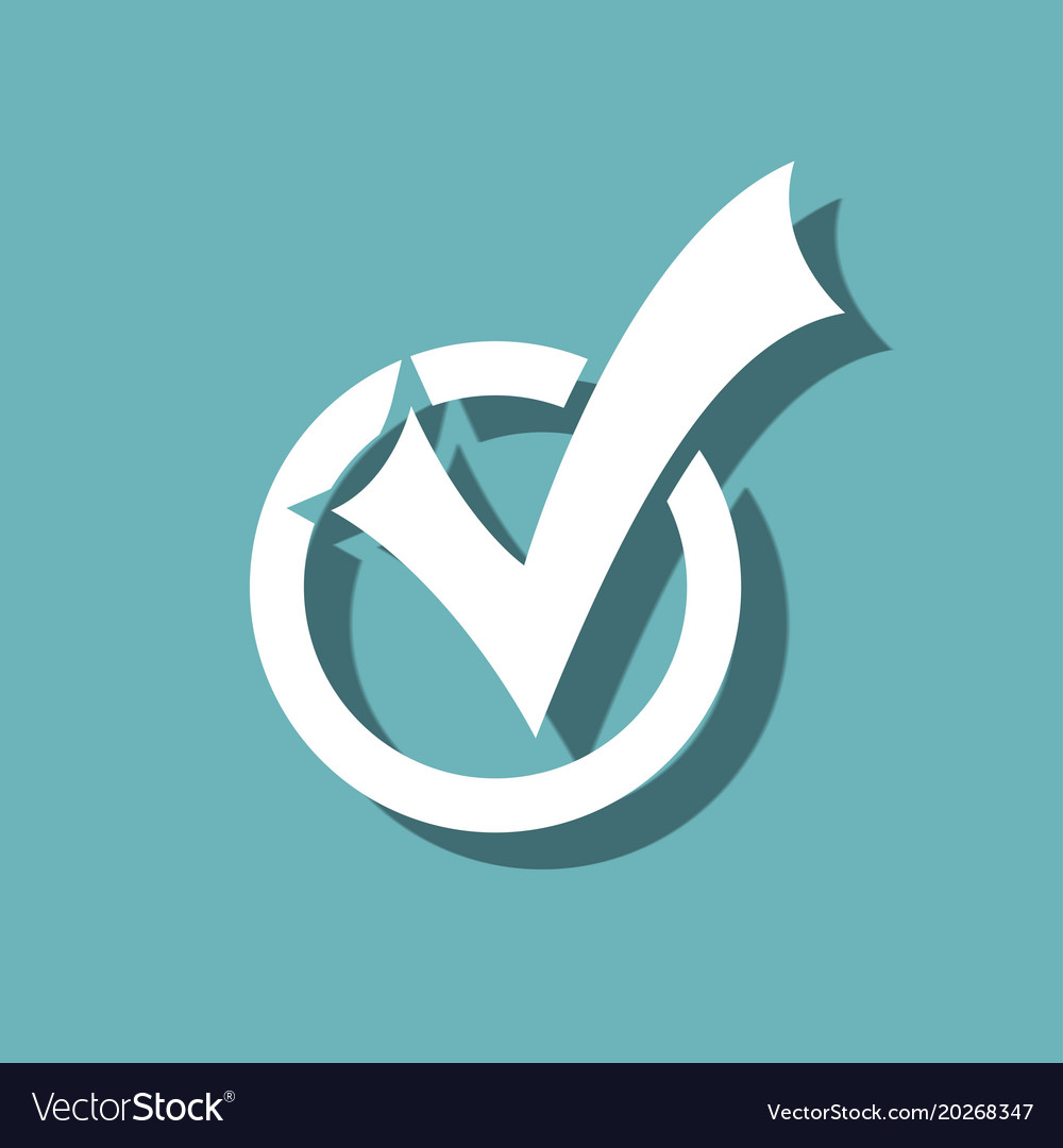 Rounded check mark icon Royalty Free Vector Image