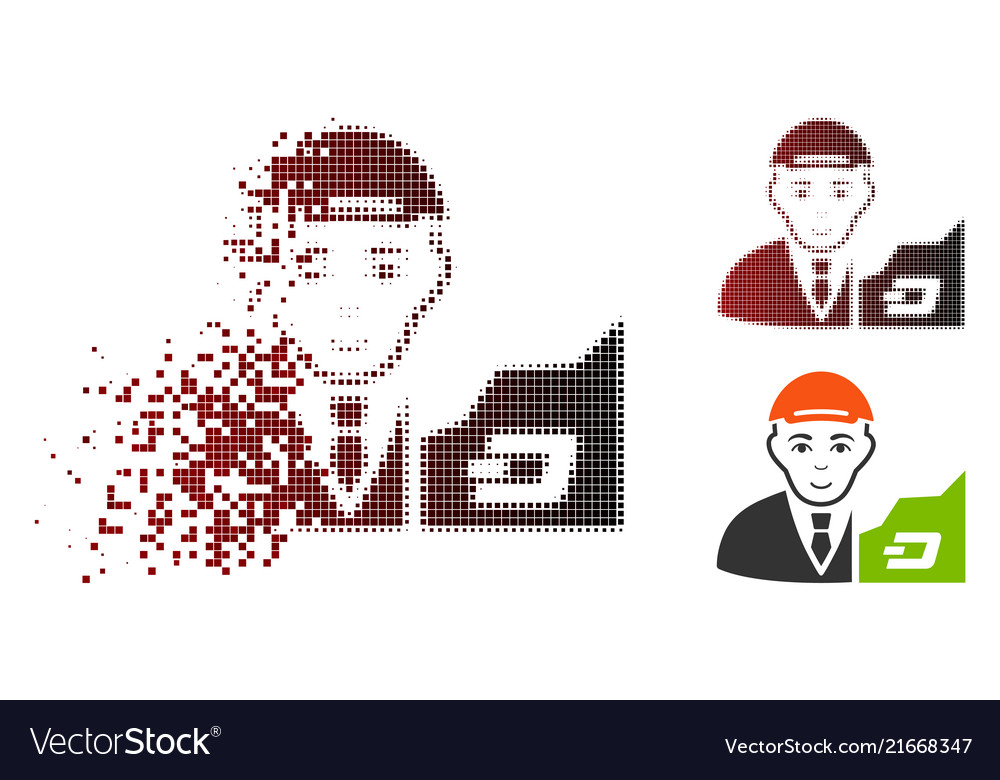 Sparkle dotted halftone dash trader icon vector image Sparkle dotted halftone dash trader icon