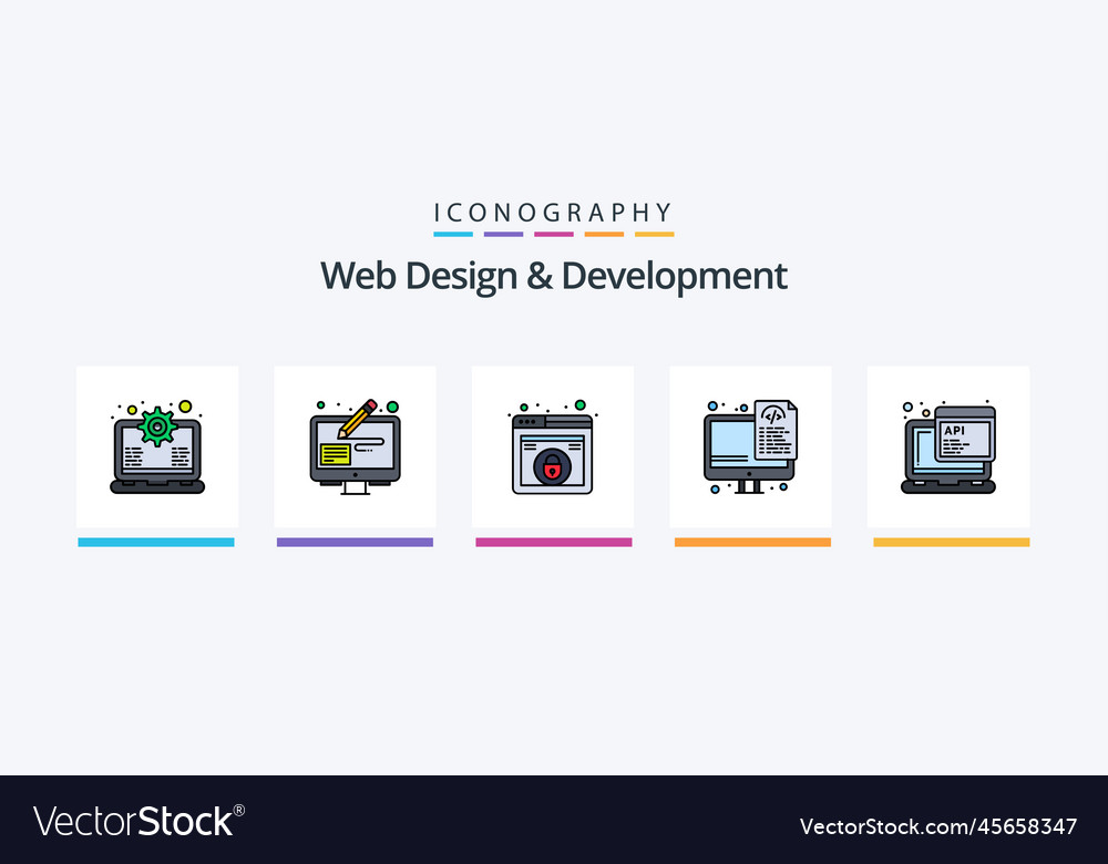 Web design and development line filled 5 icon