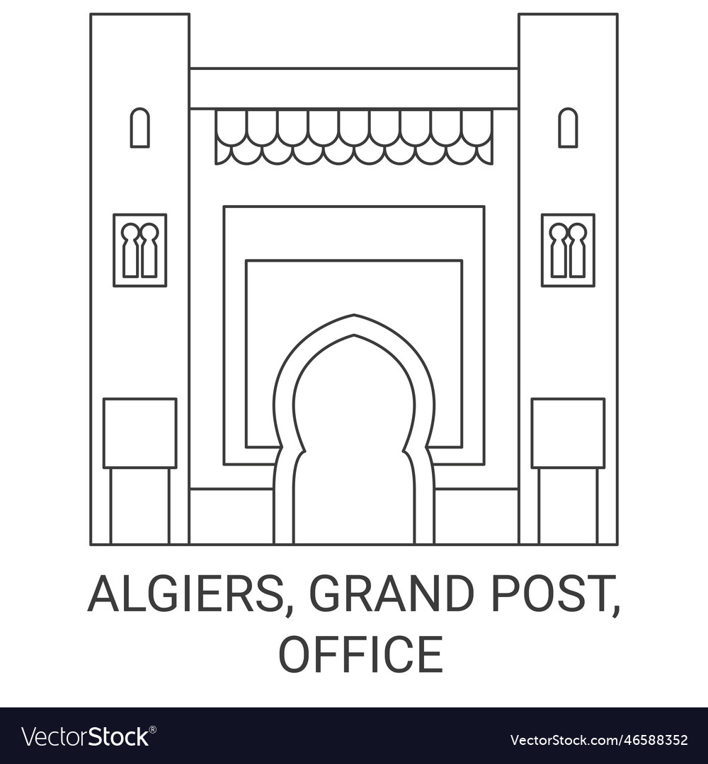 Algiers grand post office travel landmark Vector Image