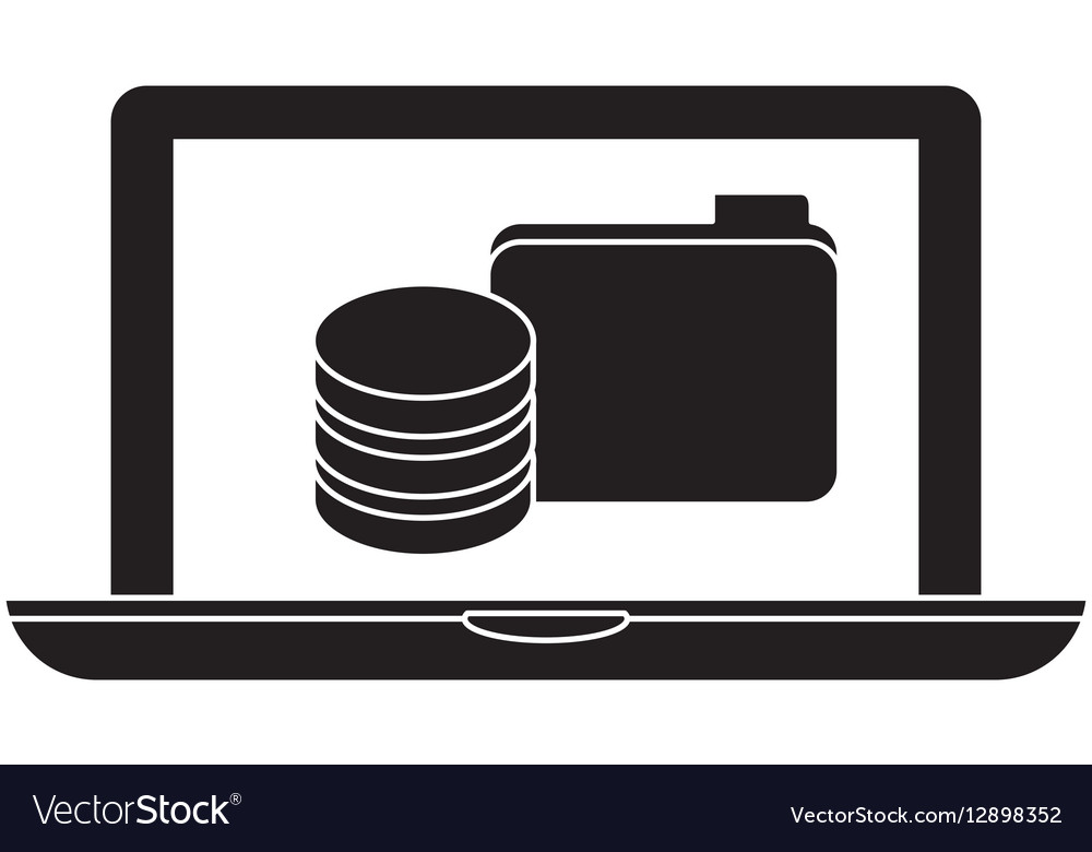 Black computer web hosting icon design