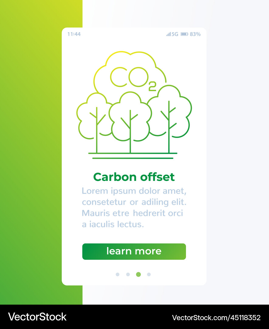 Carbon offset co2 reduction banner with line icon Vector Image