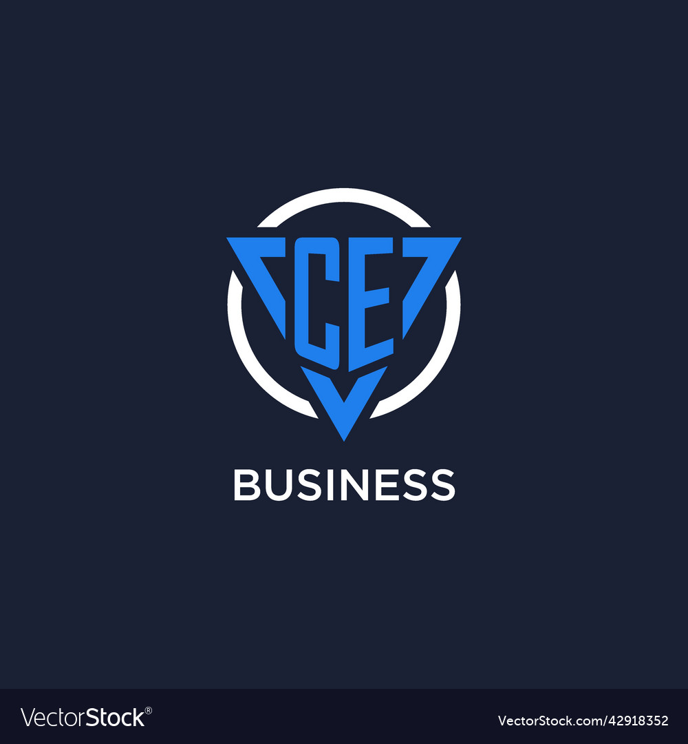 Ce monogram logo with triangle shape and circle
