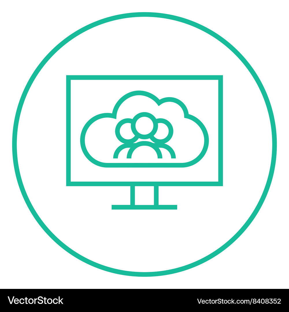 Cloud computing line icon Royalty Free Vector Image