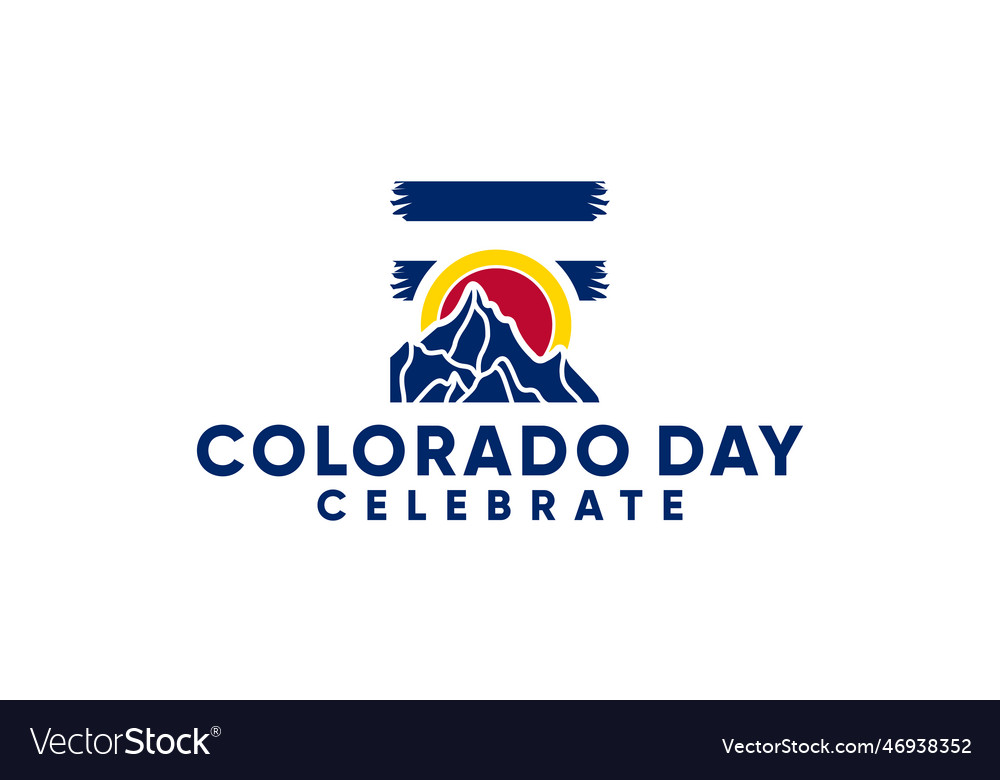 Colorado day memorial logo celebrate vector image Colorado day memorial logo celebrate