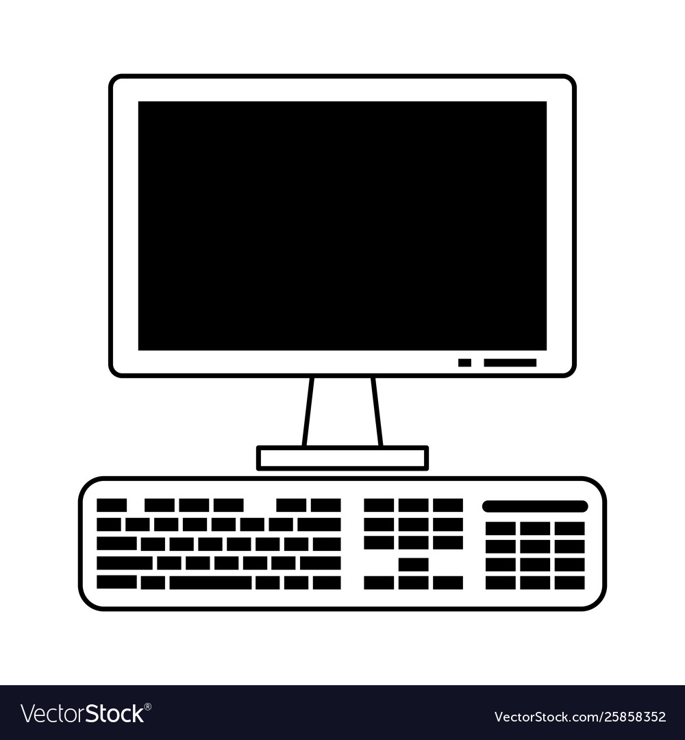 Computer monitor and keyboard technology in black