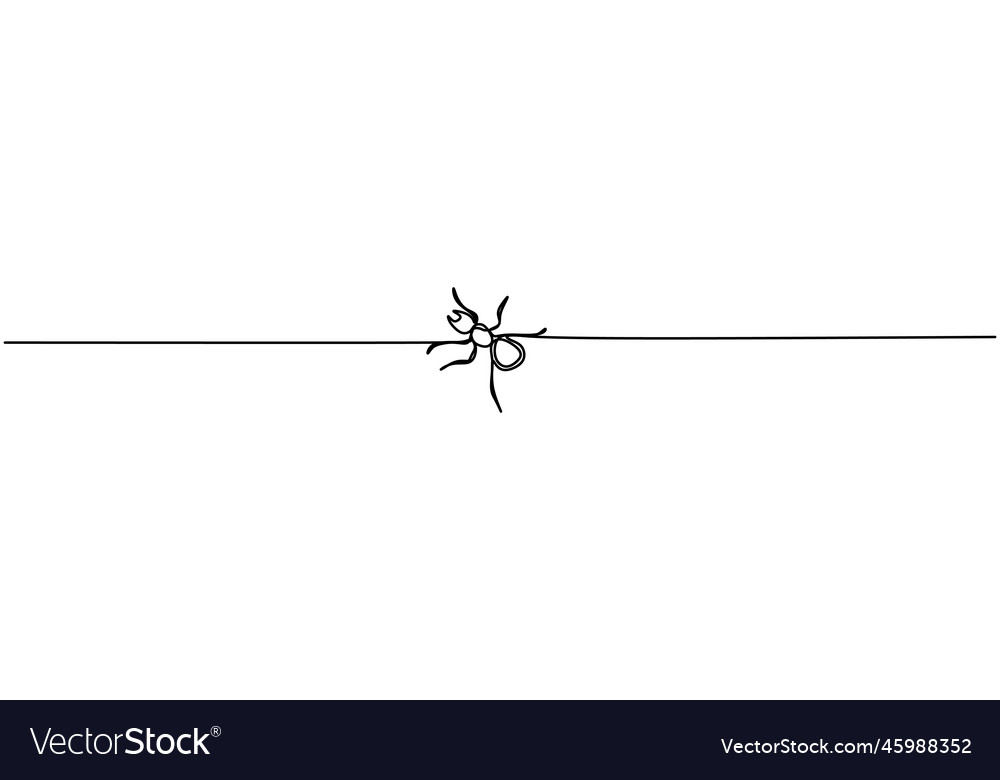 Continuous one line of little ant isolated