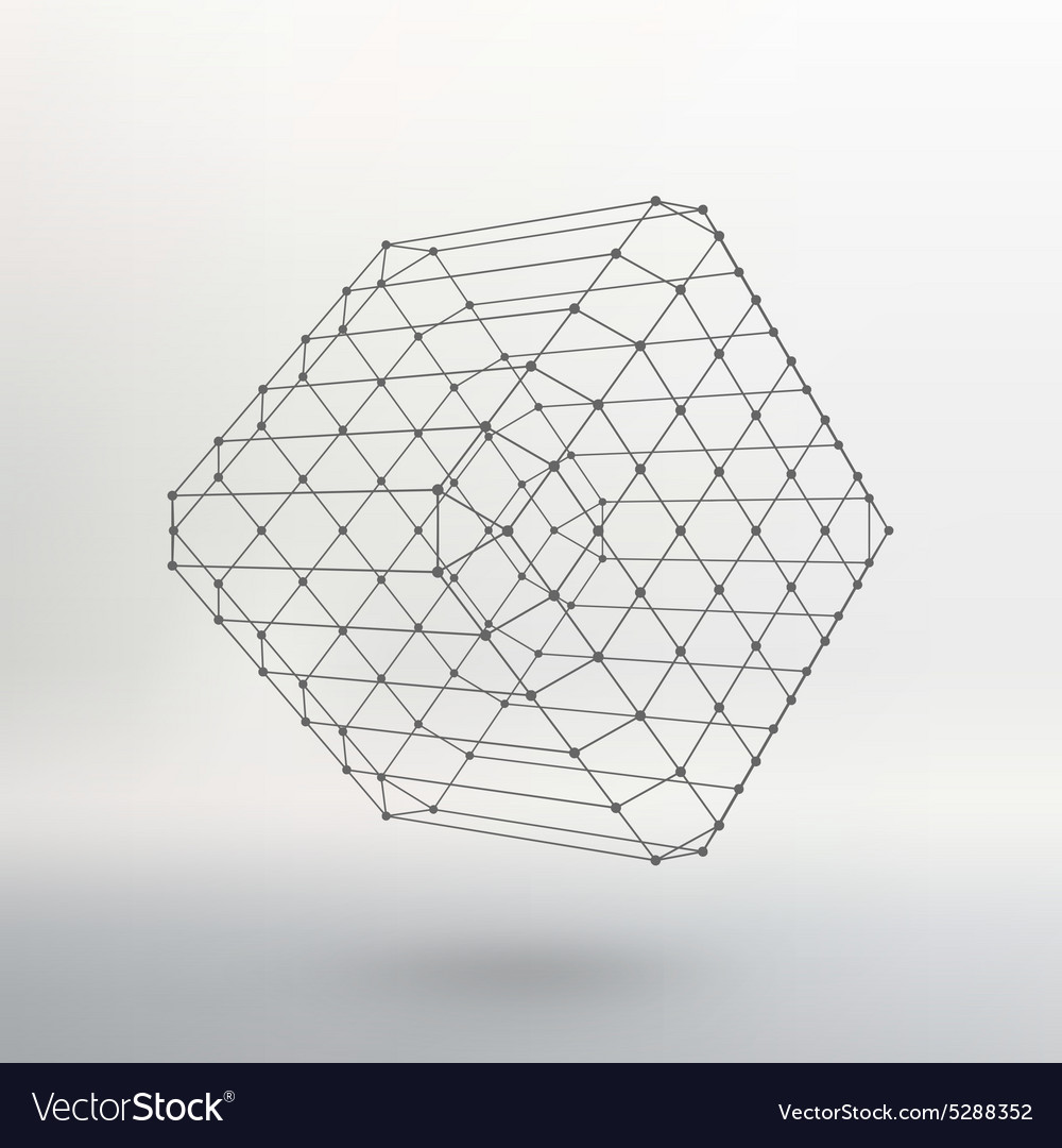 Cube of lines and dots